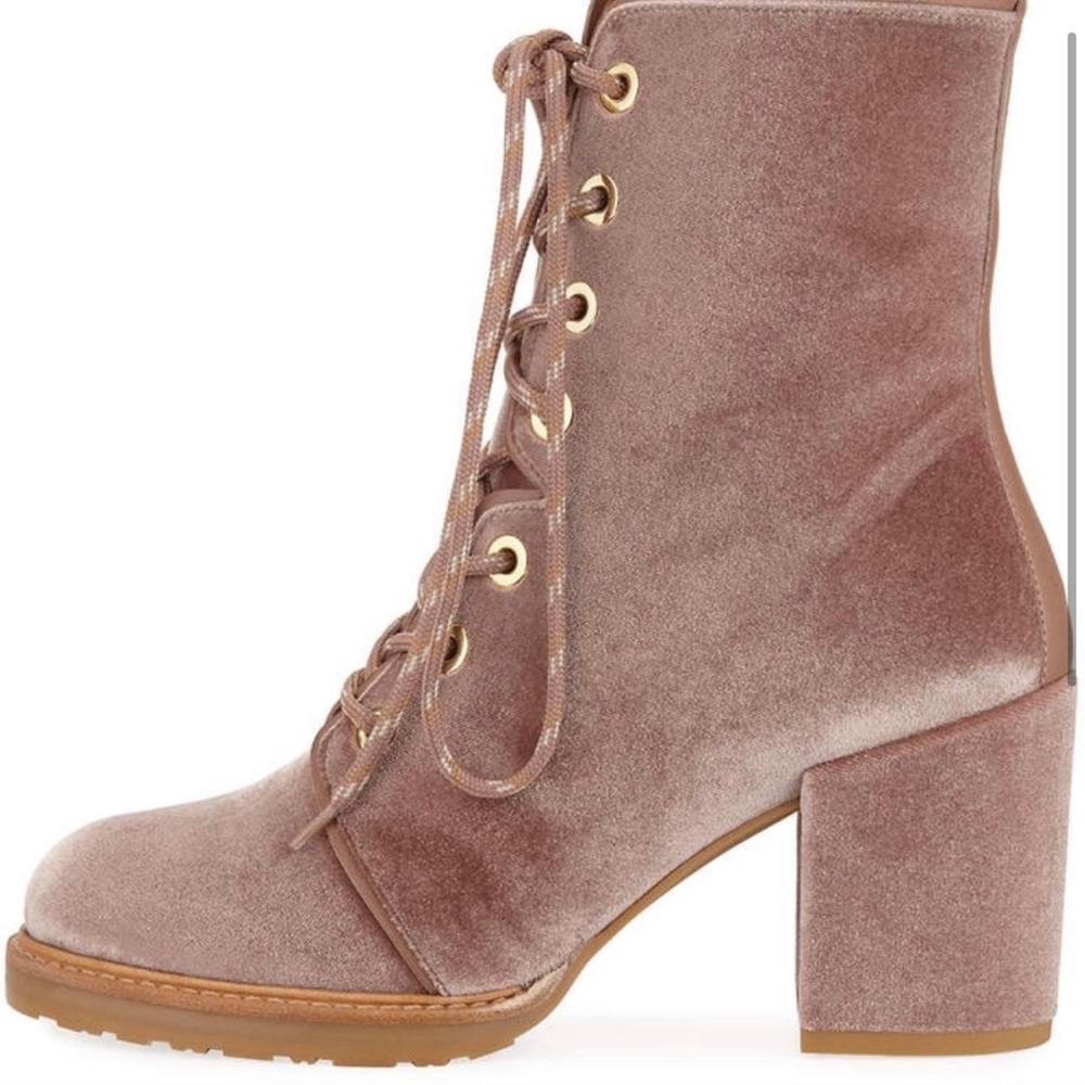 ✅SOLD Stuart Weitzman Velvet Lace Up Booties - Picture 8 of 8